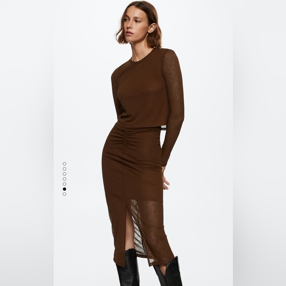 Mango Vent Midi Skirt
